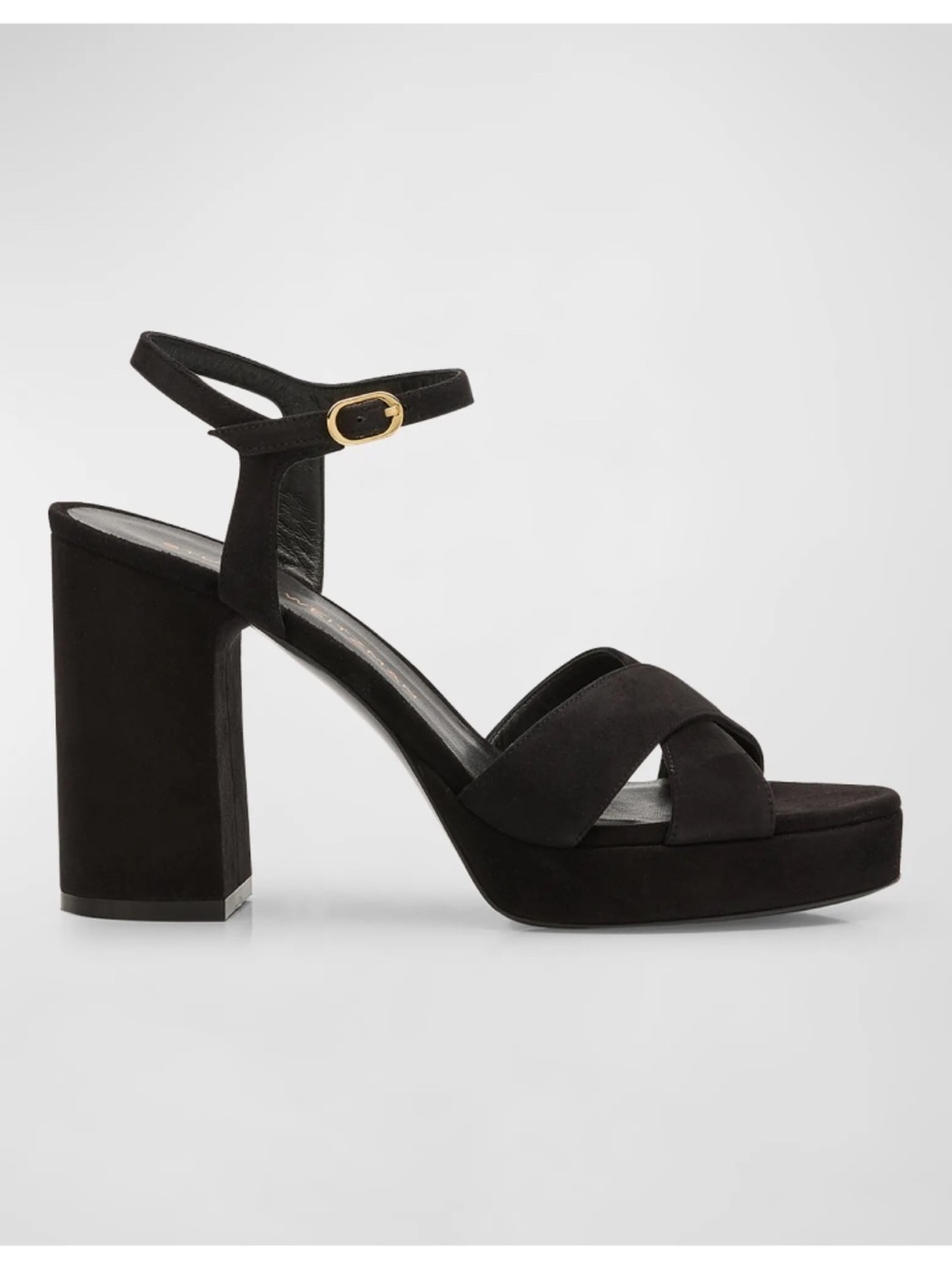 New Stuart Weitzman Dayna Suede Crisscross Platform Sandals Sz US 10